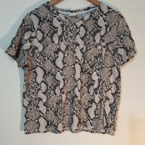 H&M Womens Size Medium Snake Print Tee